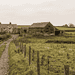 - VeyrZest.com Dirt country road leads to a stone farmhouse with a weathered barn on a grassy farm under an overcast sky.